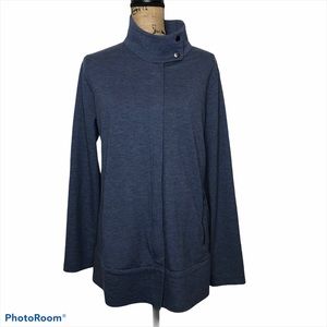 LOGO Lori Goldstein Lounge Zip Up Sweater Large